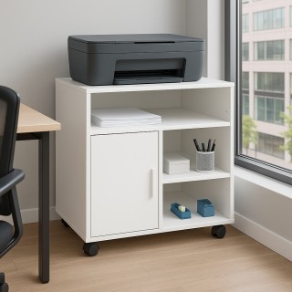 BAKAJI Κινητό Έπιπλο Εκτυπωτή με Πόρτα και Ράφια Πολυχρηστικό Έπιπλ...