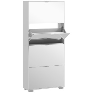 HOMCOM Συρταριέρα Παπουτσιών Εξοικονόμησης Χώρου Slim με Καθρέφτη κ...