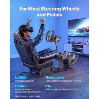 VEVOR Βάση Τιμονιού Αγώνων, Βαρέως Τύπου Προσομοιωτής Συμβατός με L...