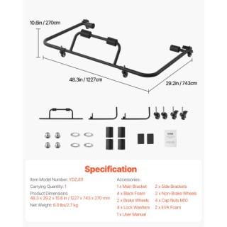 VEVOR Κινητό Ανθεκτικό Καρότσι Αποθήκευσης Σκληρής Οροφής για Jeep ...