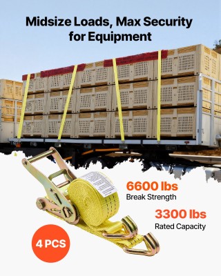 VEVOR Ιμάντες Δεσίματος με Καστάνια, 38.1 mm x 3 m, 3000 kg, 4 Τεμά... VEVOR Ιμάντες Δεσίματος με Καστάνια, 38.1 mm x 3 m, 3000 kg, 4 Τεμά...