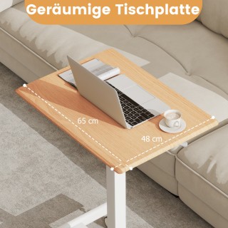 Κινητό Ρυθμιζόμενο Γραφείο με Ρόδες και Αέριο Φυσικό 65 x 48 x 74,5...