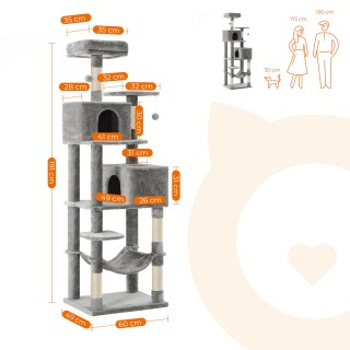 Δέντρο Γάτας - Ονυχοδρόμιο Πολλαπλών Επιπέδων Υψους 140 εκ Γκρι Μπλ... Δέντρο Γάτας - Ονυχοδρόμιο Πολλαπλών Επιπέδων Υψους 140 εκ Γκρι Μπλ...