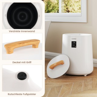 Costway Φορητός Λευκός Θερμαντήρας Πετσετών 18L με Οθόνη LED & Αυτό...