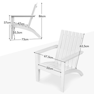 Costway  Άνετη και Ανθεκτική Καρέκλα Adirondack από Ξύλο Ακακίας γι...