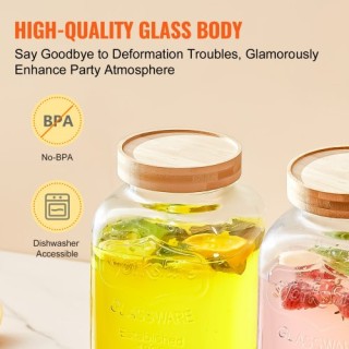 VEVOR  Διανομέας Ποτών 1 Γαλονιού, Γυάλινος Διανομέας με Βάση και Α...