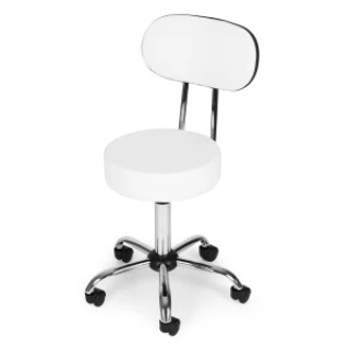 ModernHome Περιστρεφόμενο Σκαμπό με Πλάτη  Λευκό BC009-W