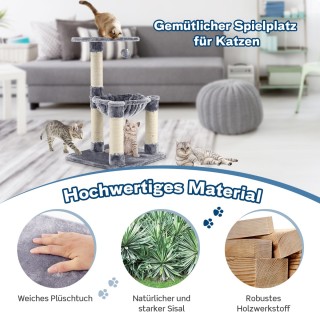 Costway Πολυώροφος Ονυχοδρόμιο Μαλακός Τυλιγμένος Γατόδεντρο με Άνε...