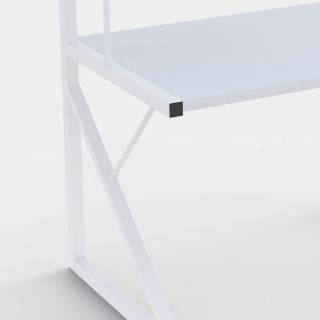 BAKAJI Ράφι Κουζίνας με Μεταλλική και Ξύλινη Κατασκευή σε Λευκό Χρώ...