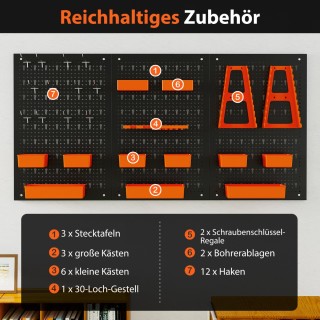 Costway  Οργανωτής Τοίχου με Διάτρητη Πλάκα για Τακτοποίηση Εργαλεί...