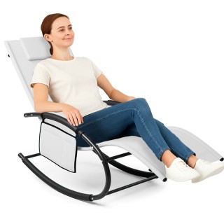 BAKAJI Καρέκλα Κήπου Βαρύτητας Μηδέν Λευκή από Textilene 02842304 BAKAJI Καρέκλα Κήπου Βαρύτητας Μηδέν Λευκή από Textilene 02842304