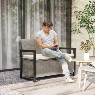 Outsunny Πάγκος Κήπου 2 Θέσεων με Κασονιέρα 151.5L από Ρατάν με Πλά... Outsunny Πάγκος Κήπου 2 Θέσεων με Κασονιέρα 151.5L από Ρατάν με Πλά...