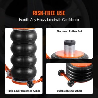 VEVOR Αεροϋδραυλικός Γρύλος 6 Τόνων για Αυτοκίνητα με Αυξημένη Στήλ...