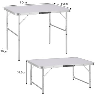 BAKAJI  Πτυσσόμενο τραπέζι κάμπινγκ πικνίκ αλουμινίου 90x60x70 βαλι...
