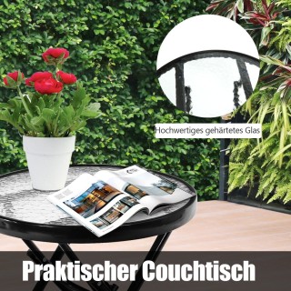 Costway  Σετ Κήπου με 2 Κουνιστές Καρέκλες και Γυάλινο Τραπέζι για ...