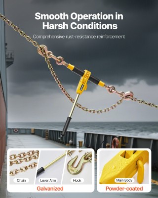 VEVOR Σετ Μεταλλικών Δημητρών με Αλυσίδες G80 5/16 x 12.8 ft, Ικανό...