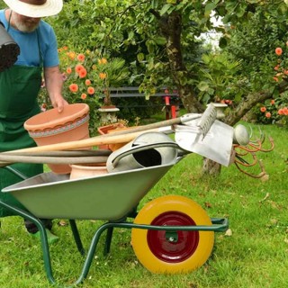 BAKAJI Κίτρινη Πλήρης Ρόδα Αντιδιατρητική PU για Καρότσι 35εκ + Άξο...