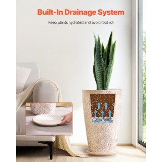 VEVOR Σετ 2 Ψηλών Στρογγυλών Γλαστρών 53 εκ για Εσωτερικό/Εξωτερικό... VEVOR Σετ 2 Ψηλών Στρογγυλών Γλαστρών 53 εκ για Εσωτερικό/Εξωτερικό...