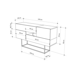 Shally Dogan Σύγχρονη Κονσόλα Τηλεόρασης 145 εκ. με 2 Πόρτες και 2 ...