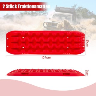 Costway  Σετ 2 Αντιολισθητικών Πλακών Εκτός Δρόμου από Ενισχυμένο Ν...