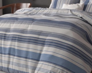 Σετ Παπλωματοθήκη με Μαξιλαροθήκες  Xρώματος Ριγέ Μπλε 240 x   220 ...