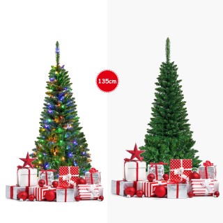 Costway Τεχνητό Χριστουγεννιάτικο Δέντρο με 150 Πολύχρωμα LED, 135 ...