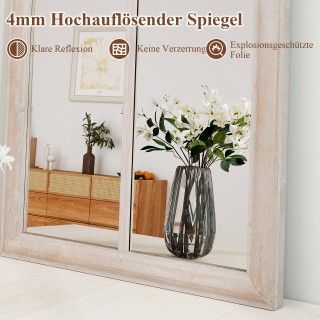 Costway Καμπυλωτός επιτοίχιος καθρέφτης Farmhouse με μεταλλικό γκρι...