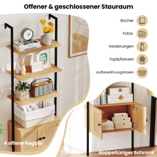 Costway Πενταώροφη Βιβλιοθήκη με Ντουλάπι και Μεταλλικό Πλαίσιο 60 ... Costway Πενταώροφη Βιβλιοθήκη με Ντουλάπι και Μεταλλικό Πλαίσιο 60 ...