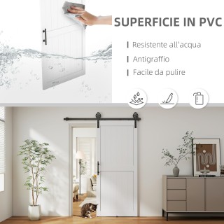 HOMCOM Λευκή και Μαύρη Συρόμενη Πόρτα Country με Σιδηρόδρομο και Λα... HOMCOM Λευκή και Μαύρη Συρόμενη Πόρτα Country με Σιδηρόδρομο και Λα...