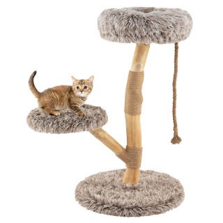 Costway Ξύλινος Ονυχοδρόμιο 90 εκ με 3 Πλατφόρμες, Σχοινί & Κολώνες...