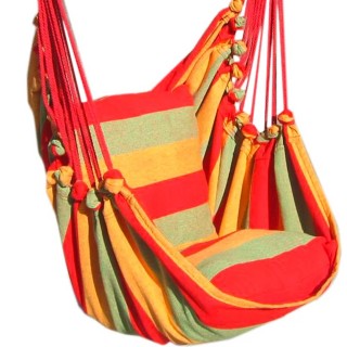 BAKAJI Κρεμαστή Καρέκλα Κήπου με Ροζ Κόκκινα Μαξιλάρια 02814220