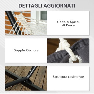 Outsunny Φορητή Αιώρα Κήπου με Ενσωματωμένο Μαξιλάρι, από Βαμβάκι, ...