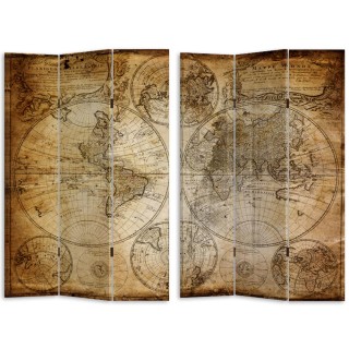 BAKAJI Παραβάν 3 Πάνελ με Εκτύπωση Μπρος-Πίσω Αρχαίος Χάρτης Κόσμο... BAKAJI Παραβάν 3 Πάνελ με Εκτύπωση Μπρος-Πίσω Αρχαίος Χάρτης Κόσμο...