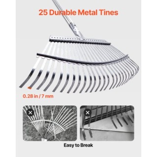 VEVOR Ρυθμιζόμενη Τσουγκράνα Κήπου με Μεταλλικές Δονήσεις και Λαβή ...