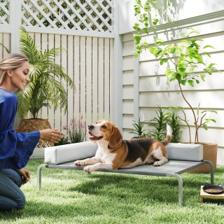 PawHut Κρεβάτι Σκύλου Υψωμένο 110x75x30 εκ, Γκρι/Ασημί D04-298V00LG PawHut Κρεβάτι Σκύλου Υψωμένο 110x75x30 εκ, Γκρι/Ασημί D04-298V00LG