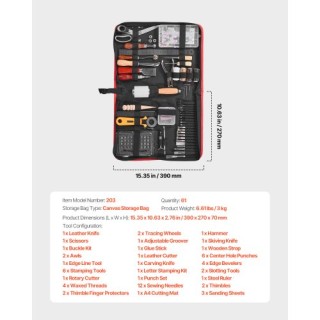 VEVOR Σετ Εργαλείων Δερματοτεχνίας 61 Τεμαχίων PGGJTZFBGJB5FH3UMV0