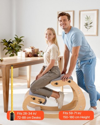 VEVOR Εργονομική Ξύλινη Καρέκλα Γονυκλισίας με Ρυθμιζόμενο Ύψος, Πα...