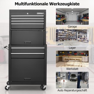 Costway Συνδυασμός Εργαλειοθήκης 2-σε-1 με Κινητές Ρόδες και Κλειδ... Costway Συνδυασμός Εργαλειοθήκης 2-σε-1 με Κινητές Ρόδες και Κλειδ...