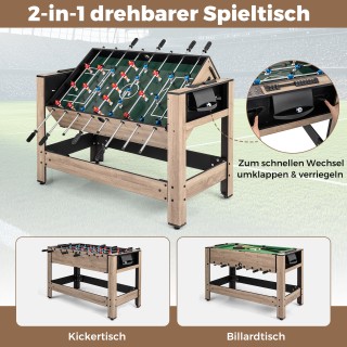 Costway Περιστρεφόμενο Τραπέζι Παιχνιδιών 2 σε 1 124 εκ - Συνδυασμό...