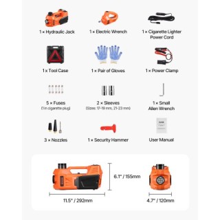 VEVOR Ηλεκτρικός Γρύλος Αυτοκινήτου 5 Τόνων με Ηλεκτρικό Κρουστικό ...