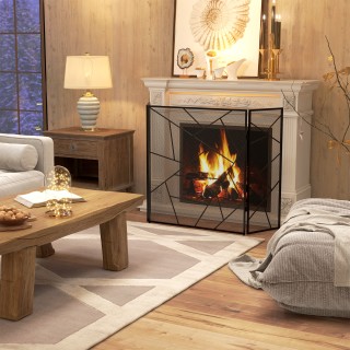 HOMCOM Προστατευτικό για Τζάκι Πτυσσόμενο με 3 Πάνελ από Ατσάλι με... HOMCOM Προστατευτικό για Τζάκι Πτυσσόμενο με 3 Πάνελ από Ατσάλι με...