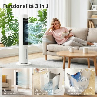 HOMCOM Εξατμιστικός Ψύκτης Αέρα, 3L Δοχείο, 48° Περιστροφή, 3 Ταχύτ... HOMCOM Εξατμιστικός Ψύκτης Αέρα, 3L Δοχείο, 48° Περιστροφή, 3 Ταχύτ...