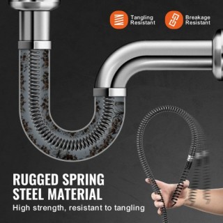 Καλώδιο Καθαρισμού Αποχέτευσης VEVOR 45FTx7/8In & 6 Κόφτες για Σωλή... Καλώδιο Καθαρισμού Αποχέτευσης VEVOR 45FTx7/8In & 6 Κόφτες για Σωλή...