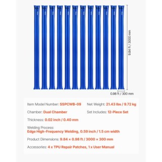 VEVOR Σάκοι Νερού Δύο Θαλάμων 26 Gauge για Χειμερινά Καλύμματα Πισί... VEVOR Σάκοι Νερού Δύο Θαλάμων 26 Gauge για Χειμερινά Καλύμματα Πισί...