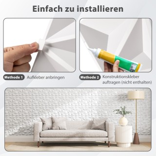 Costway Σετ 50 τμχ Διακοσμητικά Πάνελ PVC Diamond 30x30 εκ. Λευκό ... Costway Σετ 50 τμχ Διακοσμητικά Πάνελ PVC Diamond 30x30 εκ. Λευκό ...