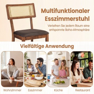 Costway Σετ 2 Καρέκλες Τραπεζαρίας με Επένδυση και Χειροποίητη Πλάτ... Costway Σετ 2 Καρέκλες Τραπεζαρίας με Επένδυση και Χειροποίητη Πλάτ...