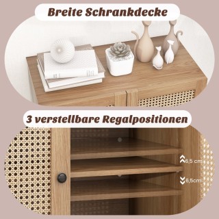 Costway Πλαϊνή ντουλάπα με πόρτες από ρατάν, επιφάνεια εργασίας κα... Costway Πλαϊνή ντουλάπα με πόρτες από ρατάν, επιφάνεια εργασίας κα...