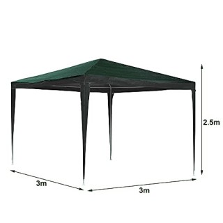BAKAJI  Κιόσκι Κήπου 3x3μ Μεταλλικό Αδιάβροχο Κάλυμμα Πράσινο Βεράν...
