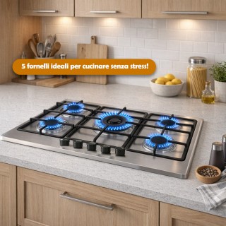 BAKAJI Εντοιχιζόμενη Εστία Αερίου 5 Καυστήρων 90x55cm από Ανοξείδωτ... BAKAJI Εντοιχιζόμενη Εστία Αερίου 5 Καυστήρων 90x55cm από Ανοξείδωτ...