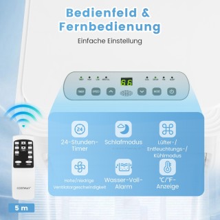 Costway  Φορητό κλιματιστικό 2,5 KW με ενσωματωμένο αφυγραντήρα FP1...